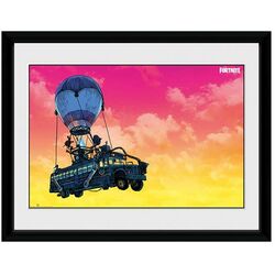 Zarámovaný plagát Battle Bus (Fortnite)