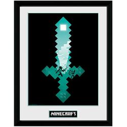Zarámovaný plagát Diamond Sword (Minecraft)