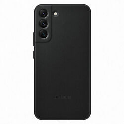 Zadný kryt Leather Cover pre Samsung Galaxy S22 Plus, čierna