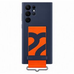 Puzdro Silicone Strap Cover pre Samsung Galaxy S22 Ultra, navy