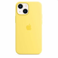 Apple iPhone 13 mini Silicone Case with MagSafe, lemon zest