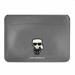 Karl Lagerfeld Saffiano Ikonik Computer Sleeve 16", silver | pgs.sk