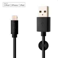 FIXED Dátový a nabíjací kábel USB/Lightning MFI, 2 m, čierny foto