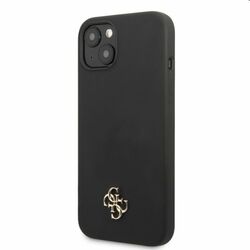 Puzdro Guess 4G Silicone Metal Logo pre Apple iPhone 13, čierne