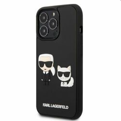 Zadný Karl Lagerfeld and Choupette 3D pre Apple iPhone 13 Pro, čierna