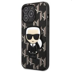 Puzdro Karl Lagerfeld Monogram Ikonik pre Apple iPhone 13 Pro Max, čierne