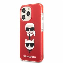 Zadný kryt Karl Lagerfeld TPE Karl and Choupette Heads pre Apple iPhone 13 Pro Max, červená