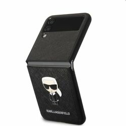 Puzdro Karl Lagerfeld PU Saffiano Ikonik for Samsung Galaxy Z Flip4, čierne