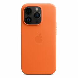 Kožený zadný kryt pre Apple iPhone 14 Pro s MagSafe, oranžová