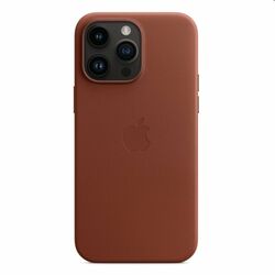 Kožený zadný kryt pre Apple iPhone 14 Pro Max s MagSafe, tehlovo hnedá