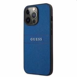 Zadný kryt Guess PU Leather Saffiano pre Apple iPhone 13 Pro, modrá