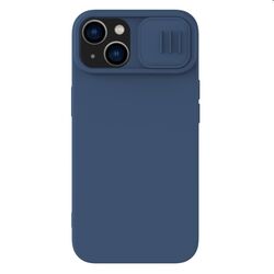 Zadný silikónový kryt Nillkin CamShield Silky pre Apple iPhone 14 Plus, modrá