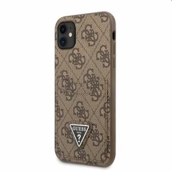 Zadný kryt Guess 4G Saffiano Double Card pre Apple iPhone 11, hnedá