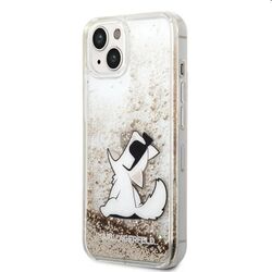Zadný kryt Karl Lagerfeld Liquid Glitter Choupette Eat pre Apple iPhone 14 Plus, zlatá