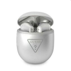 Guess True Wireless Triangle Logo Stereo Earphones, strieborné | pgs.sk