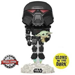 POP! Dark Trooper with Grogu (Star Wars) Special Edition (Glows in The Dark)