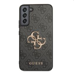 Zadný kryt Guess PU 4G Metal Logo pre Samsung Galaxy S23 Plus, šedá