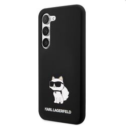 Zadný kryt Karl Lagerfeld Liquid Silicone Choupette NFT pre Samsung Galaxy S23, čierna