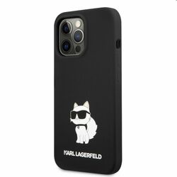 Zadný kryt Karl Lagerfeld Liquid Silicone Choupette NFT pre Apple iPhone 13 Pro, čierna