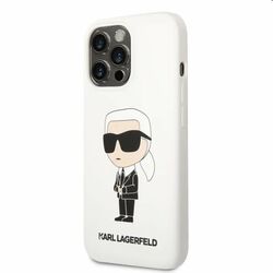 Zadný kryt Karl Lagerfeld Liquid Silicone Ikonik NFT pre Apple iPhone 13 Pro, biela foto