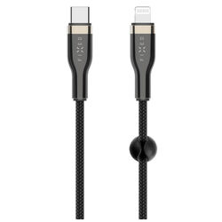 FIXED Dátový a nabíjací opletený kábel USB-C/Lightning MFI, PD, 2 m, čierny foto