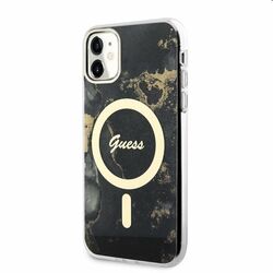 Zadný kryt Guess Marble IML MagSafe for Apple iPhone 11, čierna