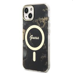 Zadný kryt Guess Marble IML MagSafe for Apple iPhone 13, čierna