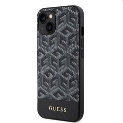 Zadný kryt Guess PU G Cube MagSafe for Apple iPhone 14, čierna