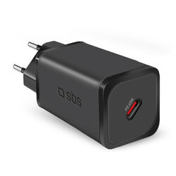 SBS Cestovný adaptér Mini USB-C, GaN, 65 W, PD, čierna | pgs.sk
