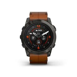 Garmin epix Pro (g2) Sapphire, 51mm, Carbon Gray DLC Titanium, Chestnut Leather band