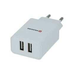 Sieťový Adaptér Swissten Smart IC 2x USB 2,1A + Dátový kábel USB / Lightning MFi 1,2 m, biely