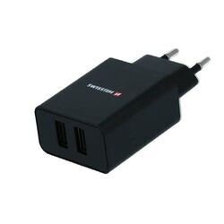 Sieťový Adaptér Swissten Smart IC 2x USB 2,1A Power + Dátový kábel USB / Lightning MFi 1,2 m, čierny