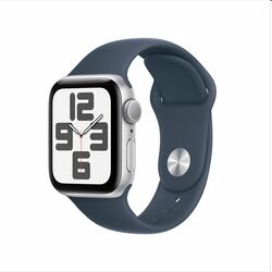 Apple Watch SE GPS 40mm strieborná , hliníkové puzdro so športovým remienkom burková modrá - M/L | pgs.sk
