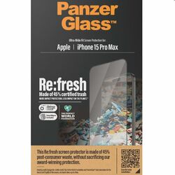 Ochranné sklo PanzerGlass Re:fresh UWF s aplikátorom pre Apple iPhone 15 Pro Max, čierna foto