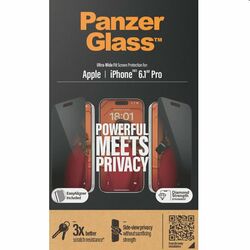 Ochranné sklo PanzerGlass UWF Privacy s aplikátorom pre Apple iPhone 15 Pro, čierna foto