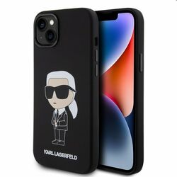 Zadný kryt Karl Lagerfeld Liquid Silicone Ikonik NFT pre Apple iPhone 15, čierna foto