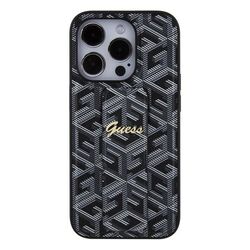 Zadný kryt Guess PU Grip Stand G Cube pre iPhone 15 Pro Max, čierna
