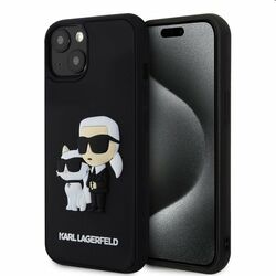 Zadný Karl Lagerfeld 3D Rubber Karl and Choupette pre Apple iPhone 14, čierna | pgs.sk