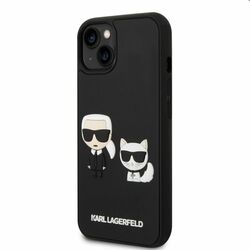 Zadný Karl Lagerfeld and Choupette 3D pre Apple iPhone 14, čierna