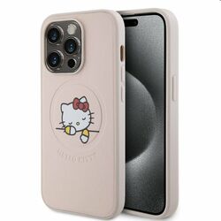Zadný kryt Hello Kitty PU Kitty Asleep Logo MagSafe pre Apple iPhone 15 Pro Max, ružová foto