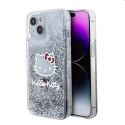 Zadný krytHello Kitty Liquid Glitter Electroplating Head Logo pre Apple iPhone 15, transparentná
