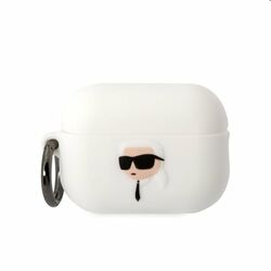 Karl Lagerfeld 3D Logo NFT Karl Head silikónový obal pre Apple AirPods Pro 2, biely | pgs.sk