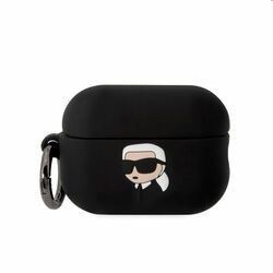 Karl Lagerfeld 3D Logo NFT Karl Head silikónový obal pre Apple AirPods Pro 2, čierny | pgs.sk