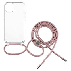 Zadný kryt FIXED Pure Neck so šnúrkou na krk pre Samsung Galaxy S24, ružová