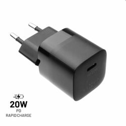 FIXED Mini charger adapter with USB-C, PD 20W, black, vystavený, záruka 21 mesiacov