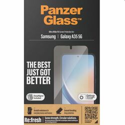 Ochranné sklo PanzerGlass Re:fresh UWF s aplikátorom pre Samsung Galaxy A35 5G, čierne | pgs.sk