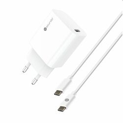 Sturdo Sieťová nabíjačka 3A, PD, 20W, USB QC + nabíjací kábel USB-C/USB-C 1m, biela | pgs.sk