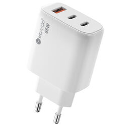 Sturdo Sieťová nabíjačka GaN 65W 2xPD+QC3.0, biela