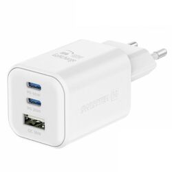 SWWISTEN sieťový adaptér GaN 2x USB-C 65 W PD + 1x USB-A 18 W QC, biely | pgs.sk