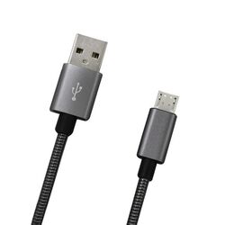 MicroUSB data kábel 2A, kov, 1 m foto
